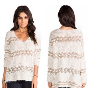 Free People Linus Stripe Oversized
Pullover Sweater size small